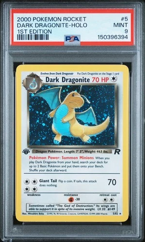 2000 POKEMON ROCKET 1ST ED #5 DARK DRAGONITE-HOLO PSA 9