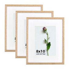 Atryinous 8x10 Picture Frame Set of 3, Solid Oak Wood 8 by 10 8x10-3PK, OAK