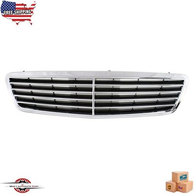Fits 2003-2006 Mercedes-Benz E350 Front Grille Gray With Chrome Frame MB1200134