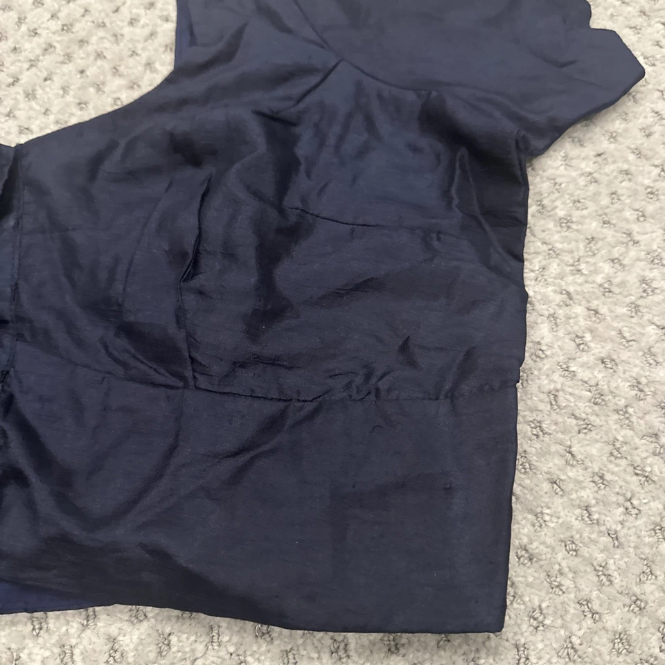 Blusa de seda azul marino para sari talla L, con forro de algodón  Foto 4 de 4