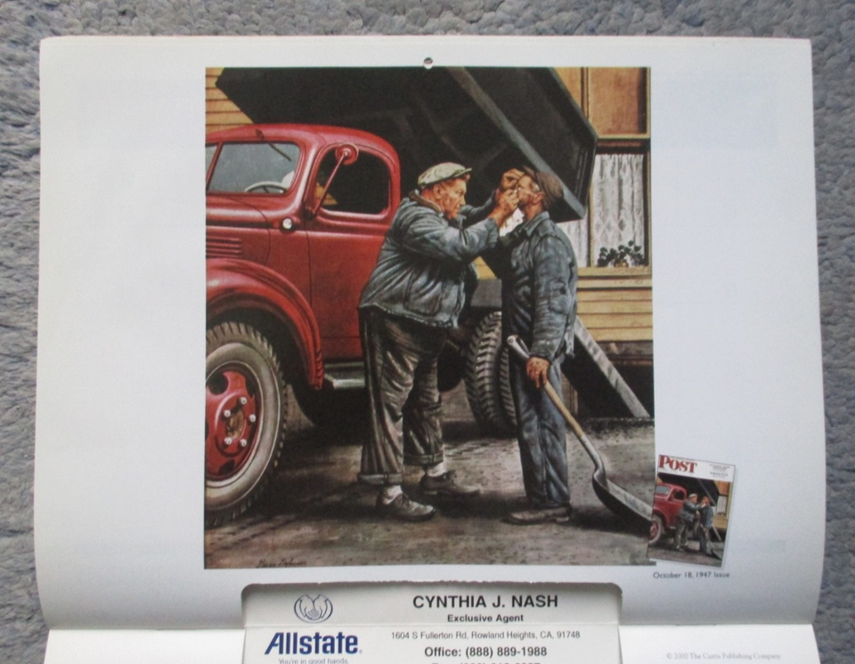 VINTAGE 2001 ALLSTATE INSURANCE COMPANY SATURDAY EVENING POST CALENDAR ...