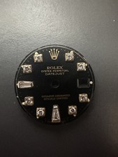 GENUINE ROLEX OYSTER PERPETUAL DATEJUST DIAL FACE BLACK LADY 26mm Diamonds