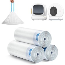 MeoWant Cat Litter Box Liner - 60PCS Heavy Duty Drawstring Trash Bags for Meo...
