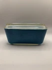 Vintage Pyrex Blue Rectangle 502-B Refrigerator Dish with 502-C Lid