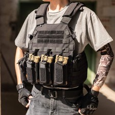Tactical Molle Triple Magazine Pouch Nylon Open Top 5.56 .223 Rifle Mag Holder