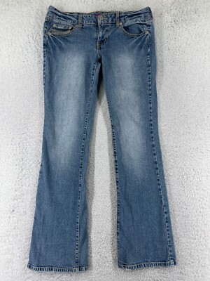 Personal Identity Pants Womens 9 Blue Denim Jeans Flared Low Rise Cotton Blend