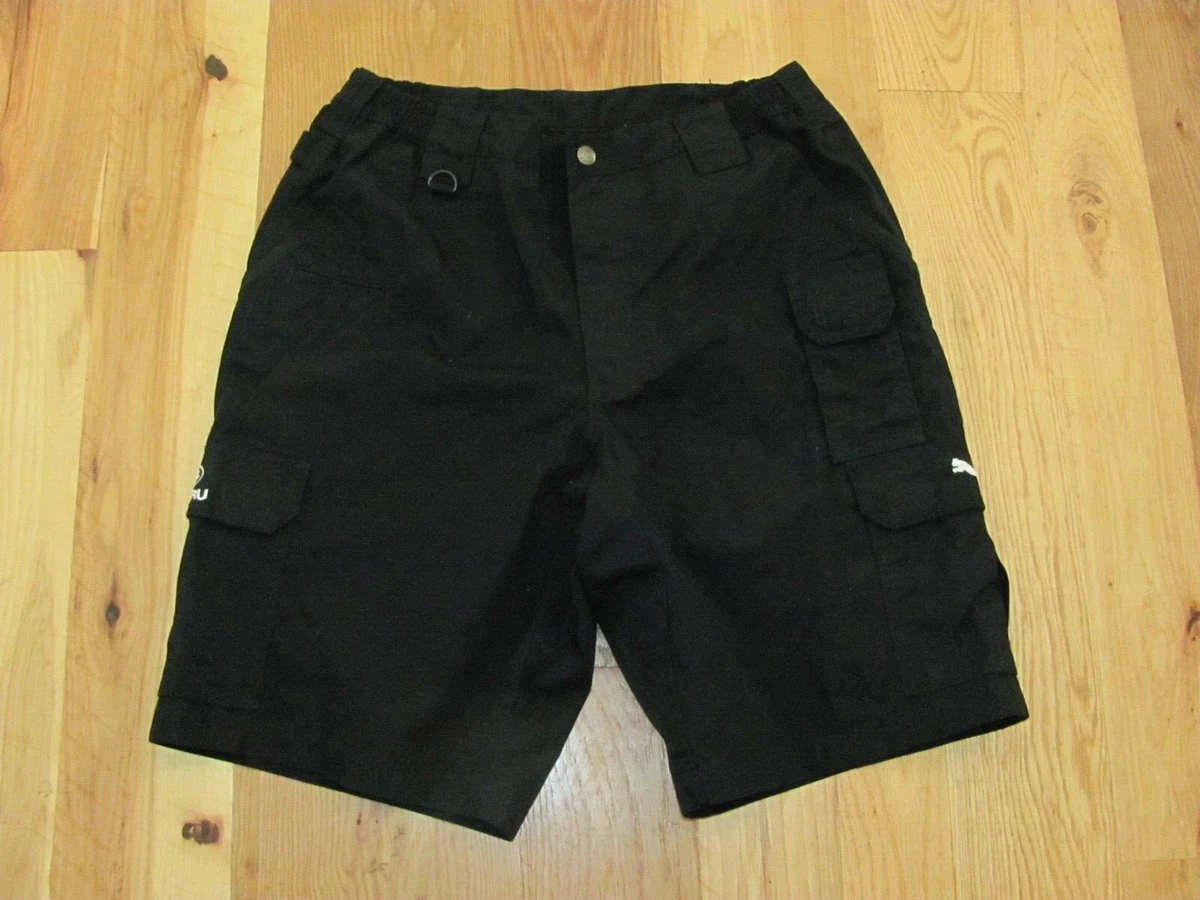 Puma Sport Lifestyle Utility Black Cargo Shorts Logo Subaru Men s