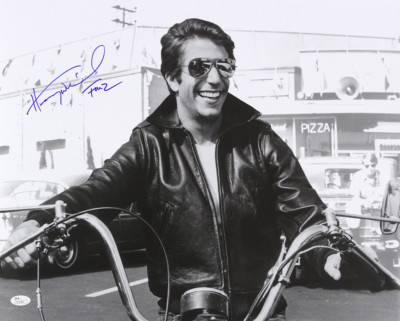 1974-1984 Henry Winkler Happy Days (motorcycle) Signed LE 16x20 B&W Photo (JSA)