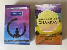 LOT 2 SEALED CARDS DECKS CHAKRAS ORACLE + ZEN TAROT MADE IN ARGENTINA NEW UNUSED
