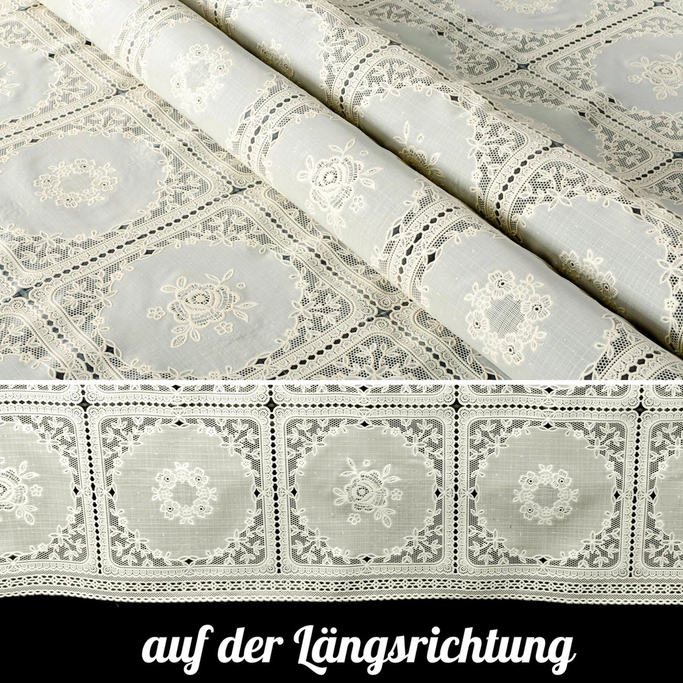 Tischdecke Lace Vinyl Wachstischdecke Blumen Häkelspitze Optik abwaschbar ANRO - Bild 2 von 4