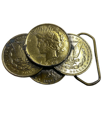 1982 Coin Collage C & J Limited Edition Belt Buckle Made In USA