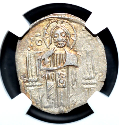 SERBIA, STEFAN UROS II, AD 1282-1321, AR GROS, NGC, (558)