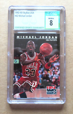 Michael Jordan 1992-93 SkyBox USA #42 - CSG 8.0 NM/Mint ! | eBay