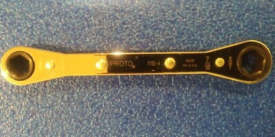 Proto 1192-A 6 Point Straight Ratcheting Box Wrench 3/8X7/16 Made in USA