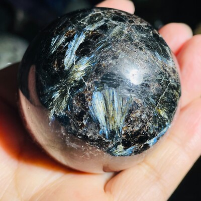 310g Natural Astrophyllite Fireworks Stone Quartz Crystal Sphere Ball Healing