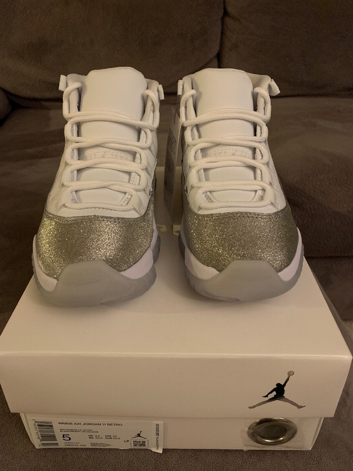 Nike Air Jordan 11 Retro White Metallic Silver Size 5w DS 100% Authentic  Rare 193151611901 | eBay