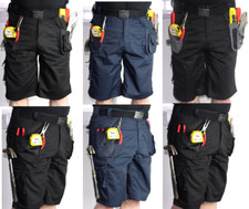 Blackrock Mens Multi Pocket Heavy Duty Cargo Combat Work Shorts Black Navy 30-44