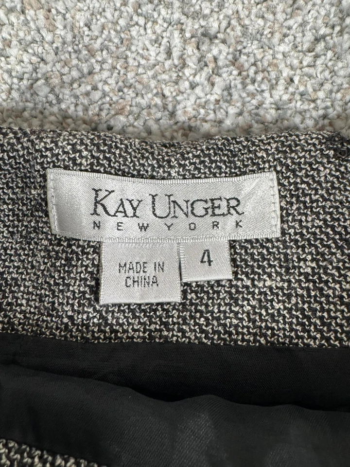Falda Kay Unger Nueva York Talla 4 Floral Terciopelo Apliques Lápiz De Colección Años 90 Y2K Foto 4 de 4