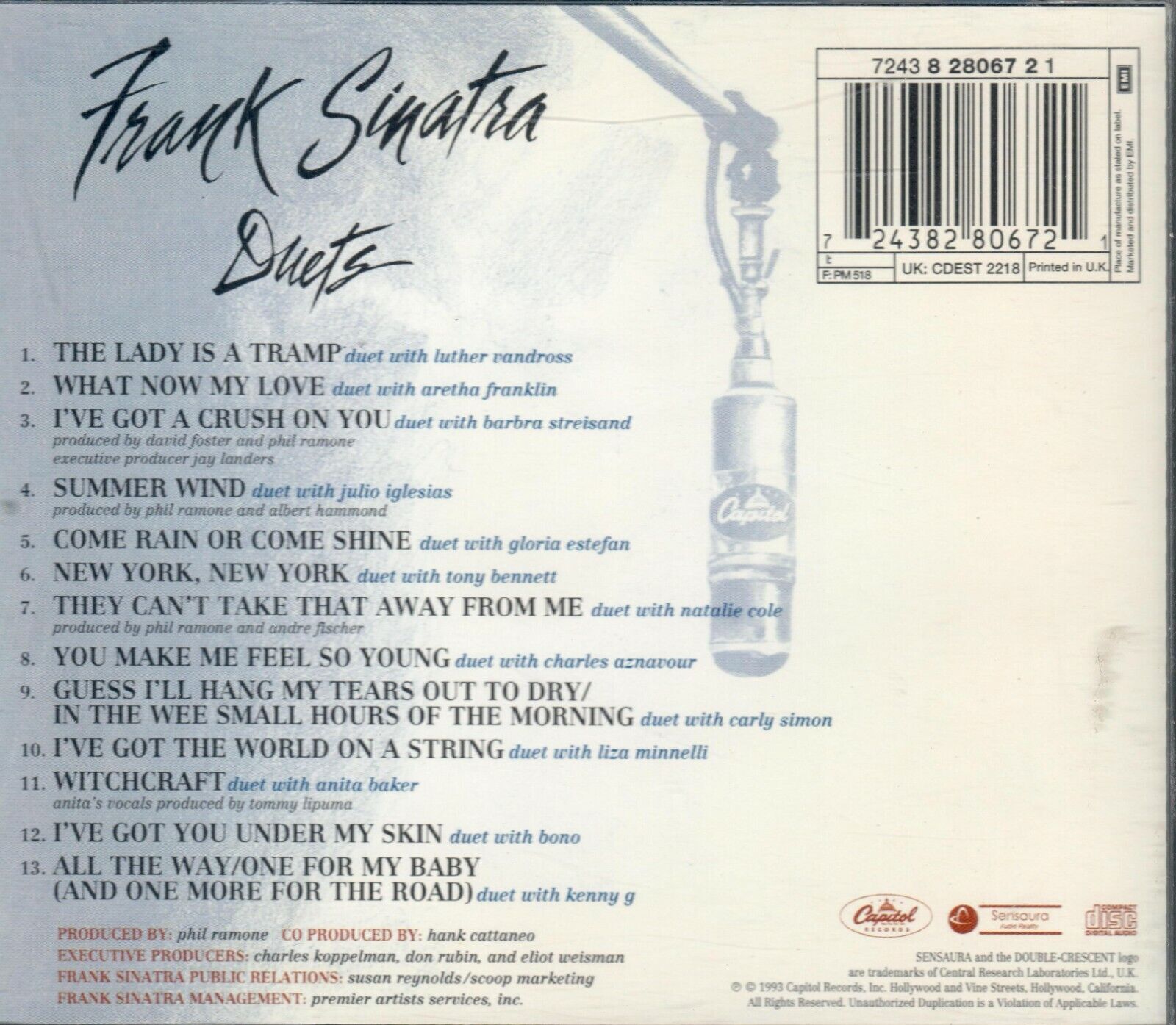 Cd  Frank Sinatra- Duets S-l1600
