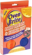 Oven Brite Hob Clean & Shine Cloth Set Ceramic and Glass Hobs Cleaner Easy Clean