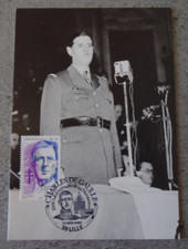 Carte 1er jour 1990 Charles de Gaulle s'adresse aux Français