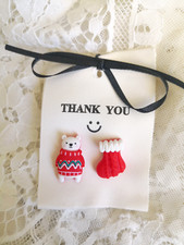 New Christmas Polar Bear Sock Cute Winter Party Studs/ Earrings