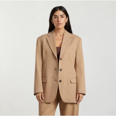 ジャケット・アウター 80s 90s EURO linen tailored jacket beige Vintage 1980s Thierry Mugler Suit Jacket Linen Size 40