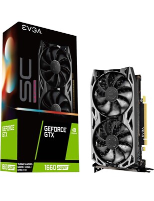 EVGA 06G-P4-1067-KR GeForce GTX 1660 SC Ultra Gaming 6GB GDDR5 Dual Fan Graphics