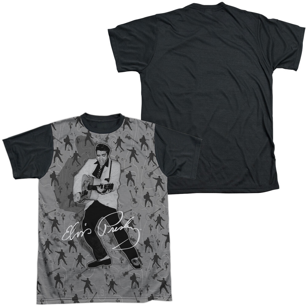 Elvis Presley Rockin All Over Adult Costume T Shirt (Black Back