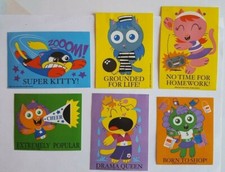 LOT OF 6 SILLY KITTY CAT STICKERS 4"X3" SUPER BORN TO SHOP DRAMA QUEEN POPULAR