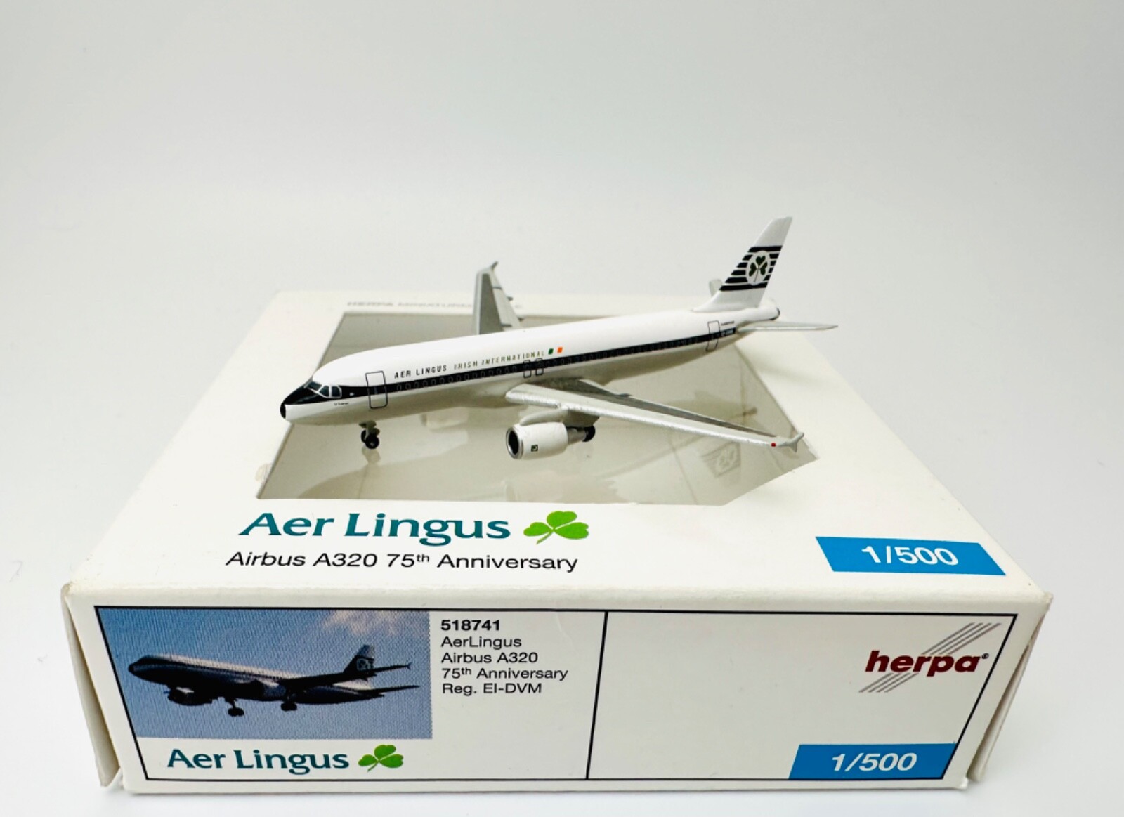 Herpa Wings 1:500 518741 Aer Lingus A320 EI-DVM „Retro / 75th 