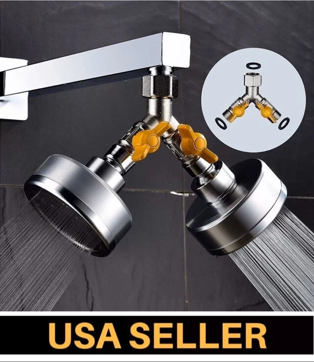 3 Way T Adapter for Shower Head Switch Outlet Diverter Valve Splitter G 1/2 Meta