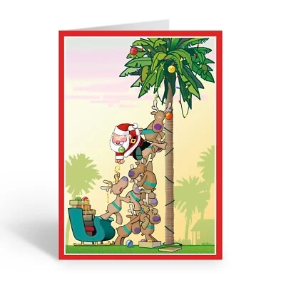 STONEHOUSE COLLECTION Christmas Palm Holiday Card - Funny 18 Cards & Envelopes - 30006