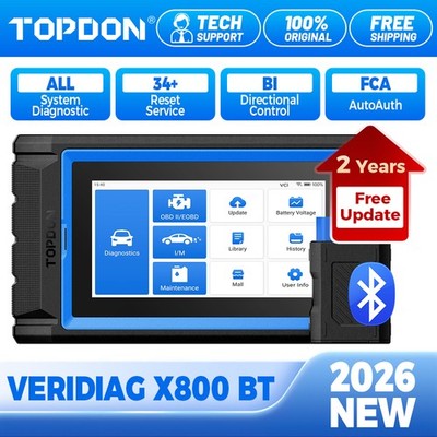 TOPDON VeriDiag X800BT Bidirectional Scanner All System Tool Upgrade of AD800 BT