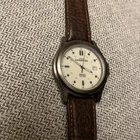Vintage Timex Expedition Mens Watch 38mm Cream Dial Leather Indiglo