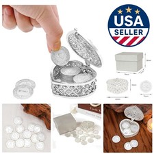 13 English Words Wedding Arras Unity Coins Set with Heart Shaped Box, Arras P...