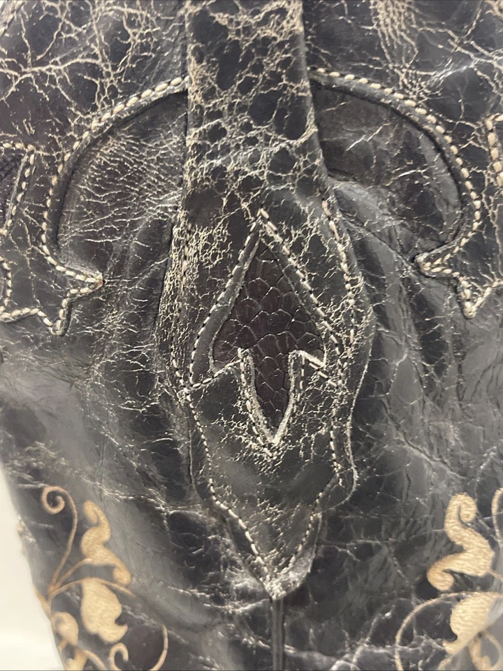 Botas de Vaquero Corral Vintage C2108 Para Mujer 6M Negro Lagarto Envejecido Western Foto 4 de 4