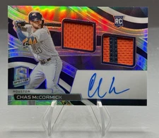 Chas McCormick 2022 Panini Spectra Rookie Player Worn Dual Patch Auto RPA Prizm