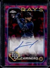 2024 Topps Chrome Junior Caminero Rookie Auto Lava Lamp Magenta/Purple RC #/299