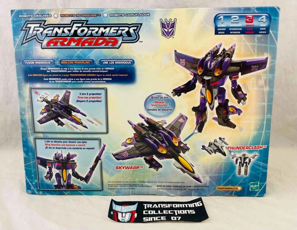 Transformers Armada Voyager Class Skywarp with Mini-Con Thunderclash MISB - Image 2 of 2