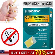 Flobow Quit Smoking Nicotine Patches, 21mg Step 1 Stop Smoking Aids Patches 21X