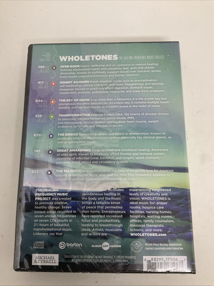 NEW SEALED Wholetones - Healing Frequency Music Project (CD Set) Michael Tyrrell - Image 2 of 2