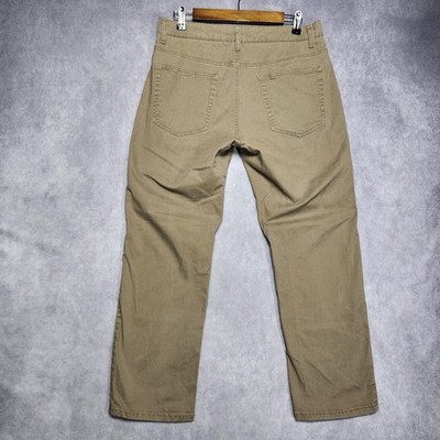 Flag & Anthem Pants Mens 31x30 Brown Khaki Straight Leg Stretch Casual Chino