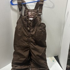 Joe Fresh Girls size 5 Snow Bib Brown Insulated Snowsuit Adjustable Straps