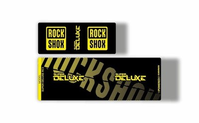 Rock Shox Super Deluxe RC3 Dämpfer MTB Aufkleber Sticker selbstklebend gelb