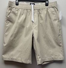 NEW Reyn Spooner Men  s Drawstring Khaki Bermuda Shorts Sz. L - Inseam 9  