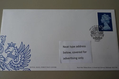 GB 06.02.2017 £5 Machin Definitive FDC Winsor Cancel Free UK P&P