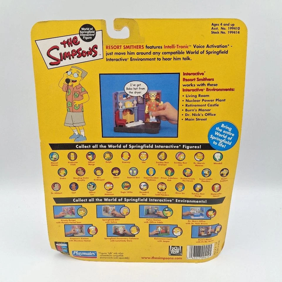 Figura interactiva Playmates 199414 The Simpsons Resort Smithers WOS (CP4004777) Foto 3 de 4