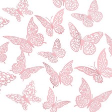 3D Pink Butterfly Wall Decor 3 Sizes 4 Styles Butterfly Party Decorations