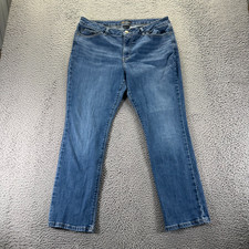 Lee Secretly Shapes Jeans Women's 36x28 Blue Cotton Denim Straight Leg Mid-Rise